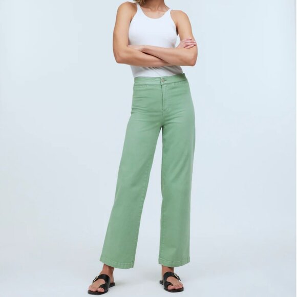 Madewell Pants - Madewell The Emmett Wide-Leg Crop Pant: Welt Pocket Edition NWT Green 23